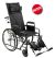Wheelchair with folding frame and reclining backrest