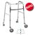 Fixed folding walker with two large swivel wheels and two wheels with locking system