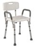 Shower Seat with Backrest and Removable Armrests