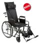 Wheelchair with folding frame and reclining backrest