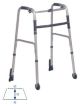 Fixed folding walker With two fixed wheels and two tips with locking system