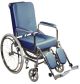 Comfortable wheelchair with reclining backrest with two rear self-propelled wheels