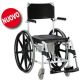 Wheelchair with large wheels for shower