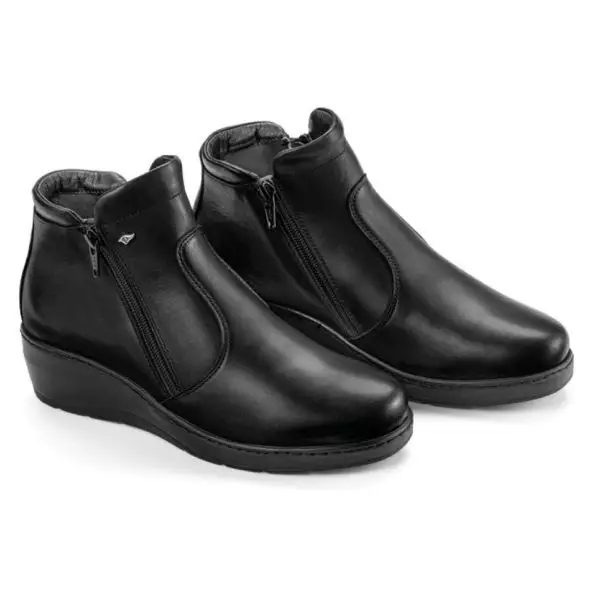 Women's Ankle Boots in Soft Black Calf Podoline Baressa